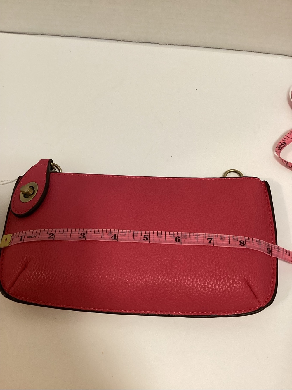 Joy Susan Hot Pink Pebbled Vegan Leather Wristlet/Crossbody Clutch - Picture 9 of 11
